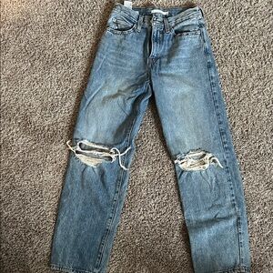 Levi's Blue Distressed Flare Jeans